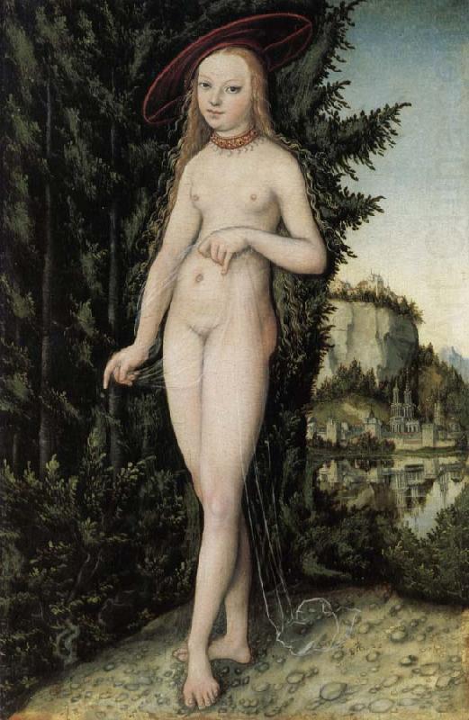 Venus stand landscape, Lucas Cranach